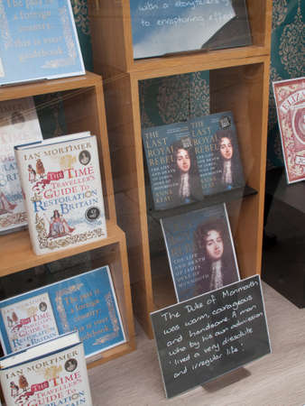 Waterstones window display promoting various book titles, company founded by Tim Waterstone in 1982のeditorial素材