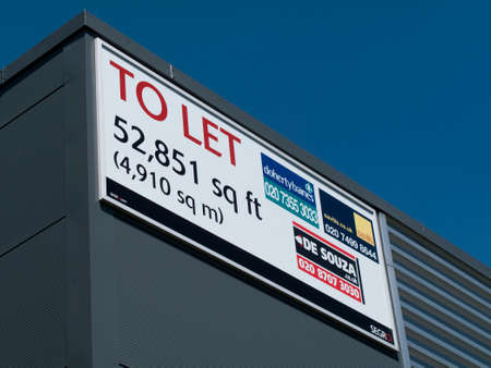 Estate agents industrial warehouse and office units to let signのeditorial素材