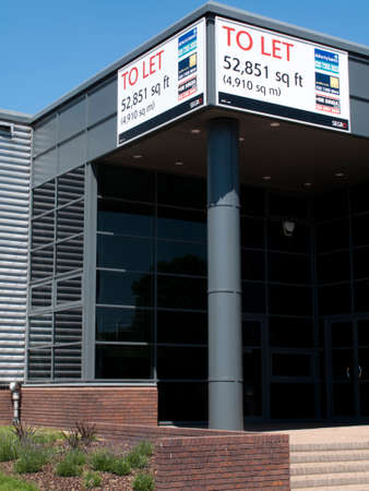 Estate agents industrial warehouse and office units to let signのeditorial素材