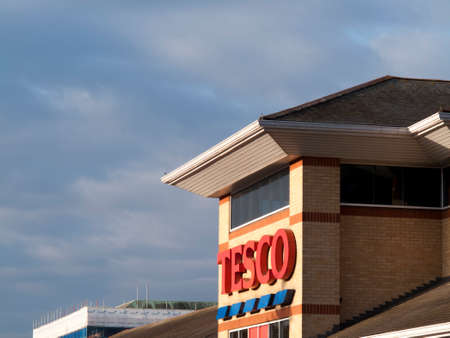 Tesco Extra supermarket store, company founded by Jack Cohen in 1919のeditorial素材