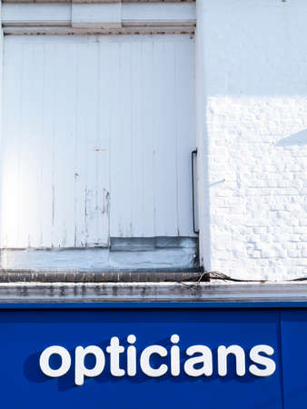 Boots the Chemist opticians sign over store, company established in 1849 by John Bootのeditorial素材