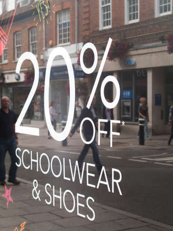 Debenhams Department store back to school promotion with 20 percent off schoolware and shoes