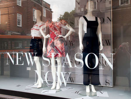 Debenhams Department New Season Now window display advertising latest fashion rangeのeditorial素材
