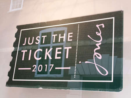 Joules just the ticket window display, British fashion and lifestyle brand that sells clothing, footwear, accessories and home productsのeditorial素材