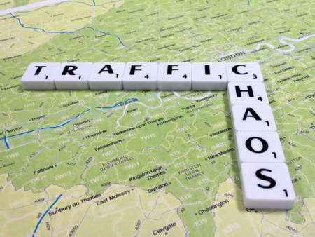 representation of traffic chaos in London resulting in delays and congestionのeditorial素材
