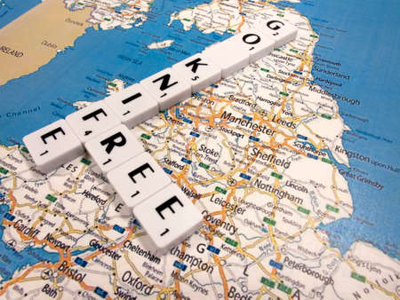 United Kingdom government Home Office Go Knife Free campaign to combat the increase in knife related crimes and deaths, with London map backgroundのeditorial素材