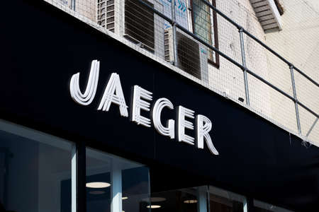 Jaeger store, high end expensive English fashion brand and retailer of menswear and womenswear