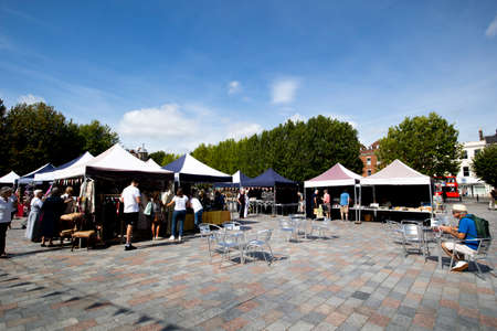 The Charter Market takes place each Tuesday and Saturday in the historic Market Placeのeditorial素材