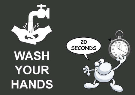 Public information Coronavirus COVID 19 advisory wash hands for twenty seconds messageの写真素材