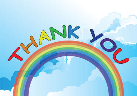 The rainbow has become a symbol of support for people wanting to show solidarity with healthcare workers during the worldwide pandemic on cloudy sky backgroundの写真素材