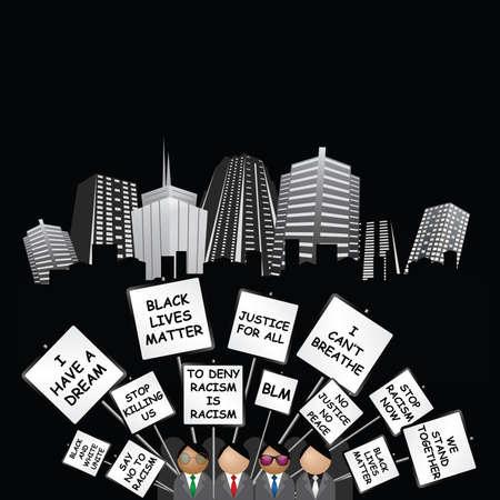 International human rights movement Black Lives Matter with people peacefully demonstrating on...