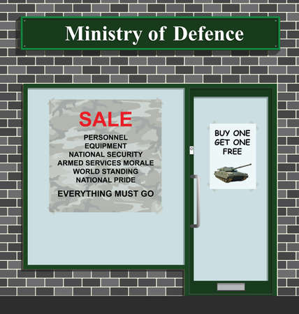 Sale at the Ministry of Defense due to budget cuts and worldwide economic downturnの写真素材