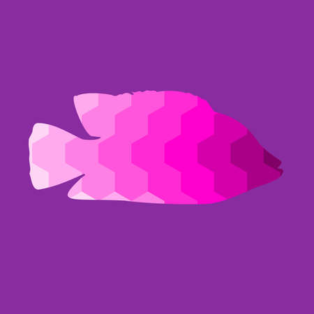 Silhouette of fish Abstraction in purple tones Vector icon.のイラスト素材