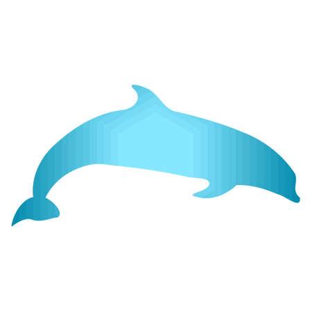 Dolphin Silhouette. Abstraction of turquoise color vector illustration.のイラスト素材