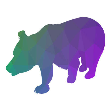 Bear silhouette. Abstraction Low Poly Style Vector illustration.のイラスト素材