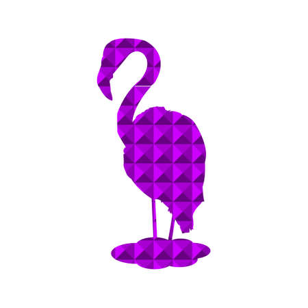 Flamingo. Silhouette purple abstraction. Vector illustrationのイラスト素材