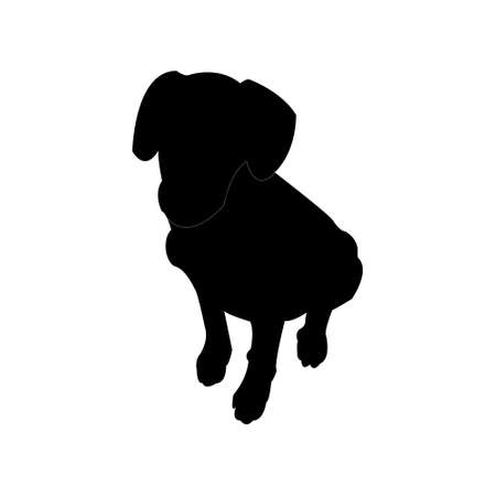 Dog silhouette is isolated on a transparent background vector illustration.のイラスト素材