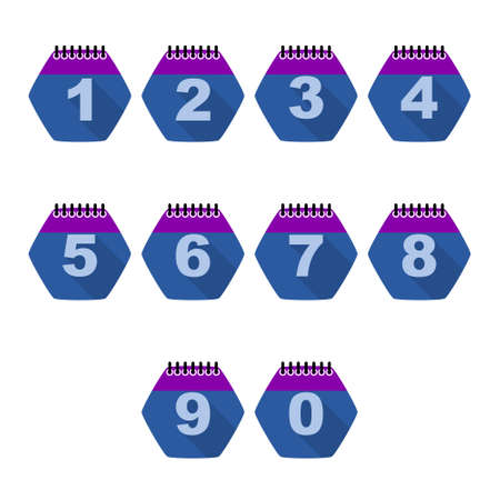 Set of numbers in the form of calendar icons. Vector illustrationのイラスト素材