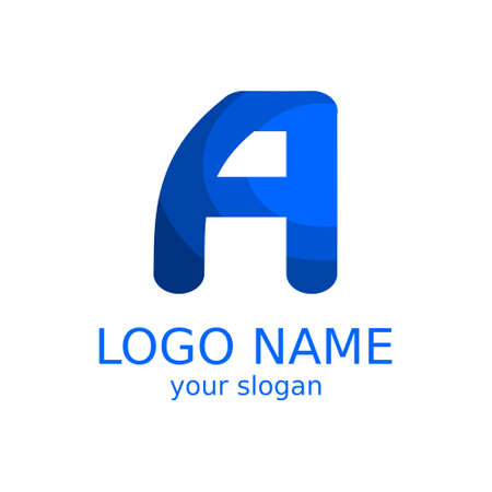 The creative logo of the letter A in blue tones. Vector illustrationのイラスト素材