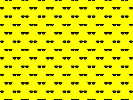 Seamless pattern. Sunglasses on a yellow background. Vector illustrationのイラスト素材