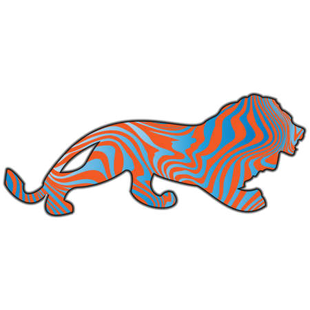 Silhouette of a lion isolated on a white background. Marble design. Stock Illustrationのイラスト素材