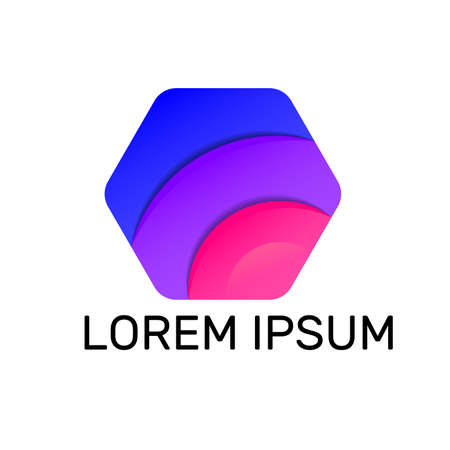 Colorful hexagon.  Simple design. Stock vector graphicのイラスト素材