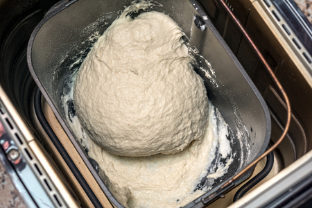 Prepare dough in bread makerの写真素材