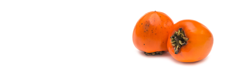 Persimmon fruit on white backgroundの写真素材