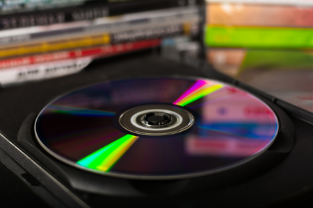 Compact discs and disc boxesの写真素材