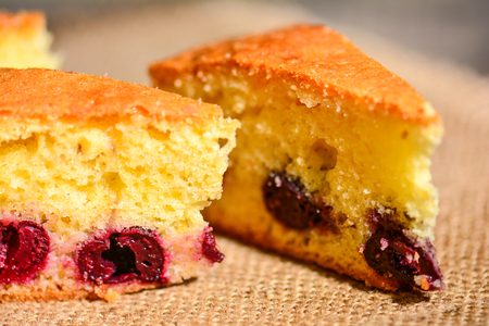 Piece of sweet cherry pie