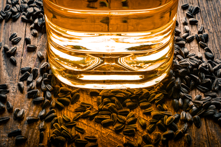 Sunflower seeds and oilの写真素材