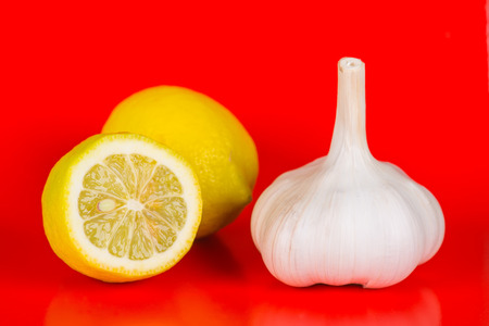 Garlic and lemon, prevention and treatment of influenzaの写真素材