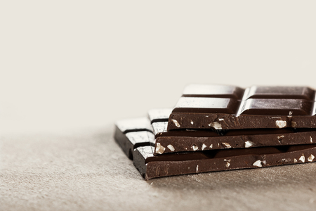 Chocolate bars with hazelnutsの写真素材