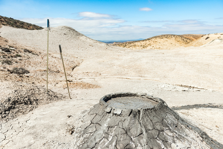 Crater of mud volcanoの写真素材