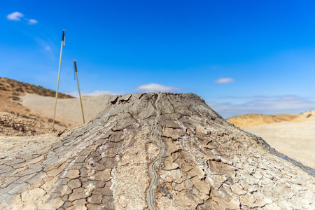 Crater of mud volcanoの写真素材