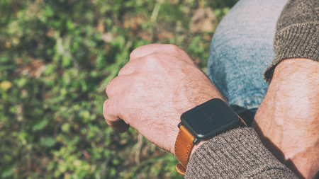 Smart watches on the handの写真素材