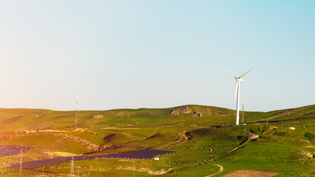 Wind power generators and solar panels, alternative energy source