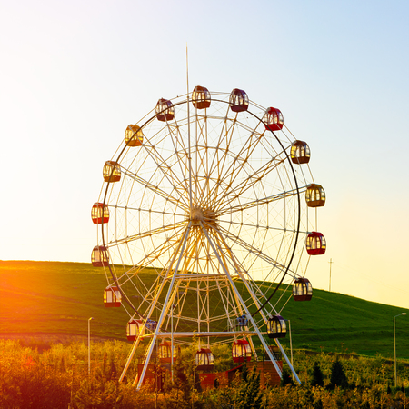 Ferris wheel, entertainment centerの写真素材
