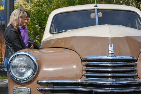 Russia, Moscow, May 17, 2017. Exhibition of old Moscow transportのeditorial素材