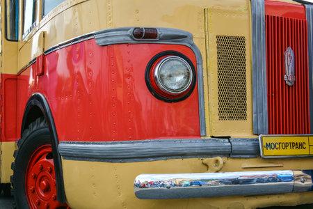 Russia, Moscow, May 17, 2017. Exhibition of old Moscow transport