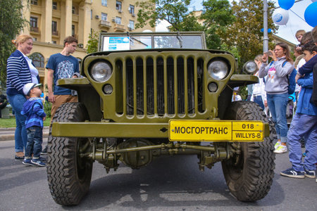 Russia, Moscow, May 17, 2017. Exhibition of old Moscow transportのeditorial素材
