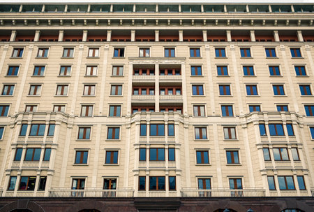 Russia, Moscow, May 07, 2018.  Moscow hotel buildingのeditorial素材