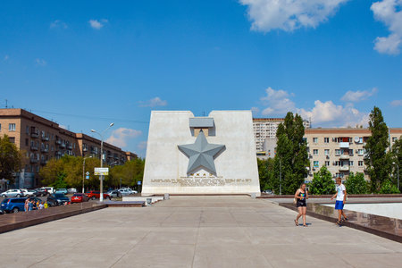 Russia, Volgograd, May 12, 2018 Monument to the heroes of the Second World Warのeditorial素材