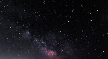 Milky Way on the starry night skyの写真素材