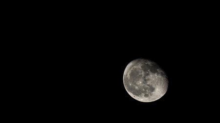 Moon on black skyの写真素材