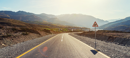 Winding road in mountains areaの写真素材