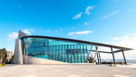 Baku/Azerbaijan - November 27, 2018. Business center building on boulevardのeditorial素材