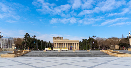 Baku, Azerbaijan,  February 13, 2019 National Seaside Park. Pleasure trainのeditorial素材