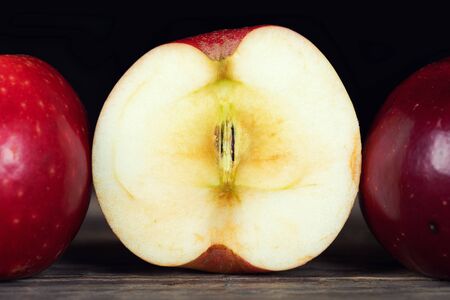 Organic GMO free high iron red apples, variety Gizil Ahmet, bred in Azerbaijanの写真素材