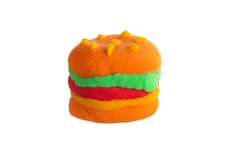 Fresh tasty burger isolated on white background.の写真素材